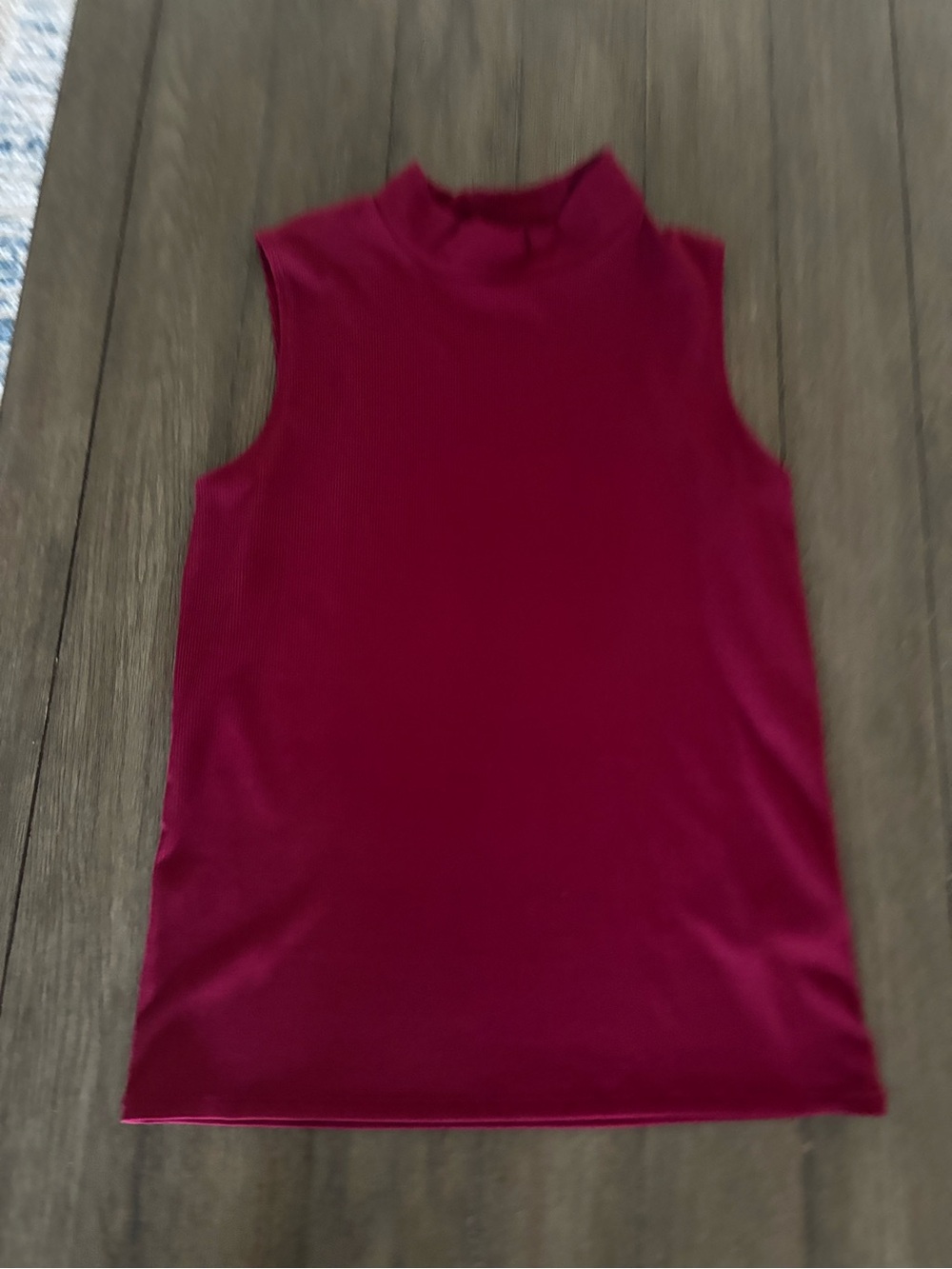 No Boundaries Sleeveless Mock Neck Tank - Deep Wine